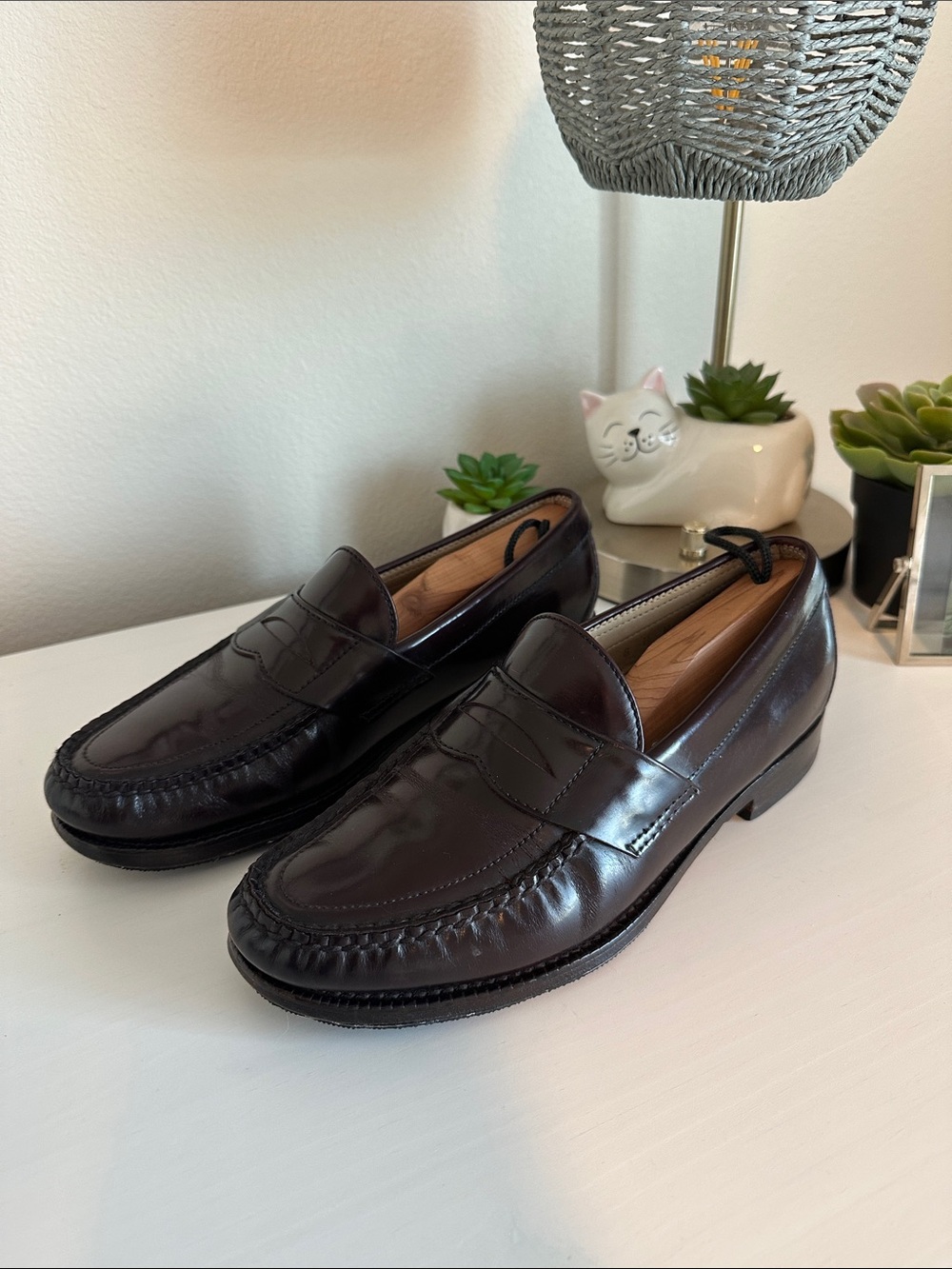 SAS Men's Glossy Dark Brown Penny Loafers (size 8 D)
